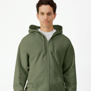 GISF600 SOFTSTYLE® MIDWEIGHT FLEECE ADULT FULL ZIP HOODED SWEATSHIRT