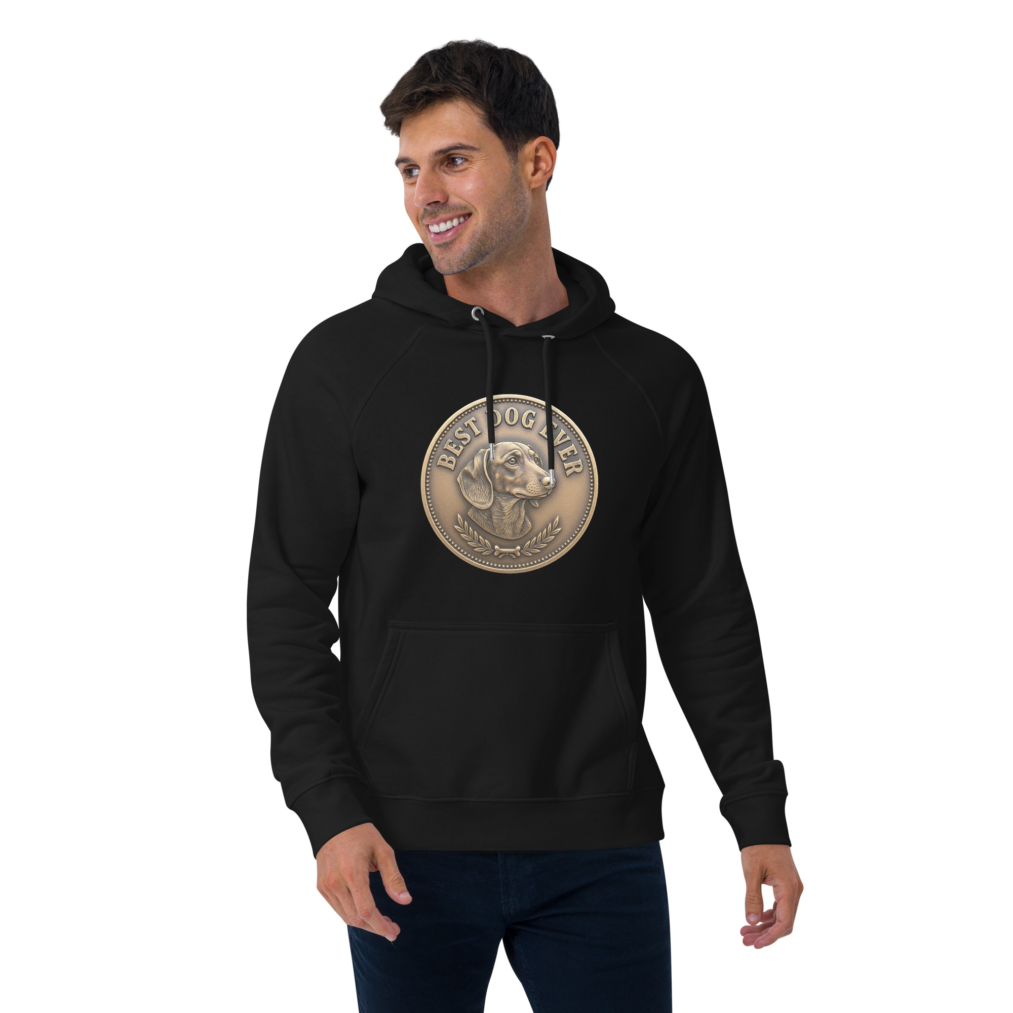 Best dog ever / Unisex eco raglan hoodie - Image 21