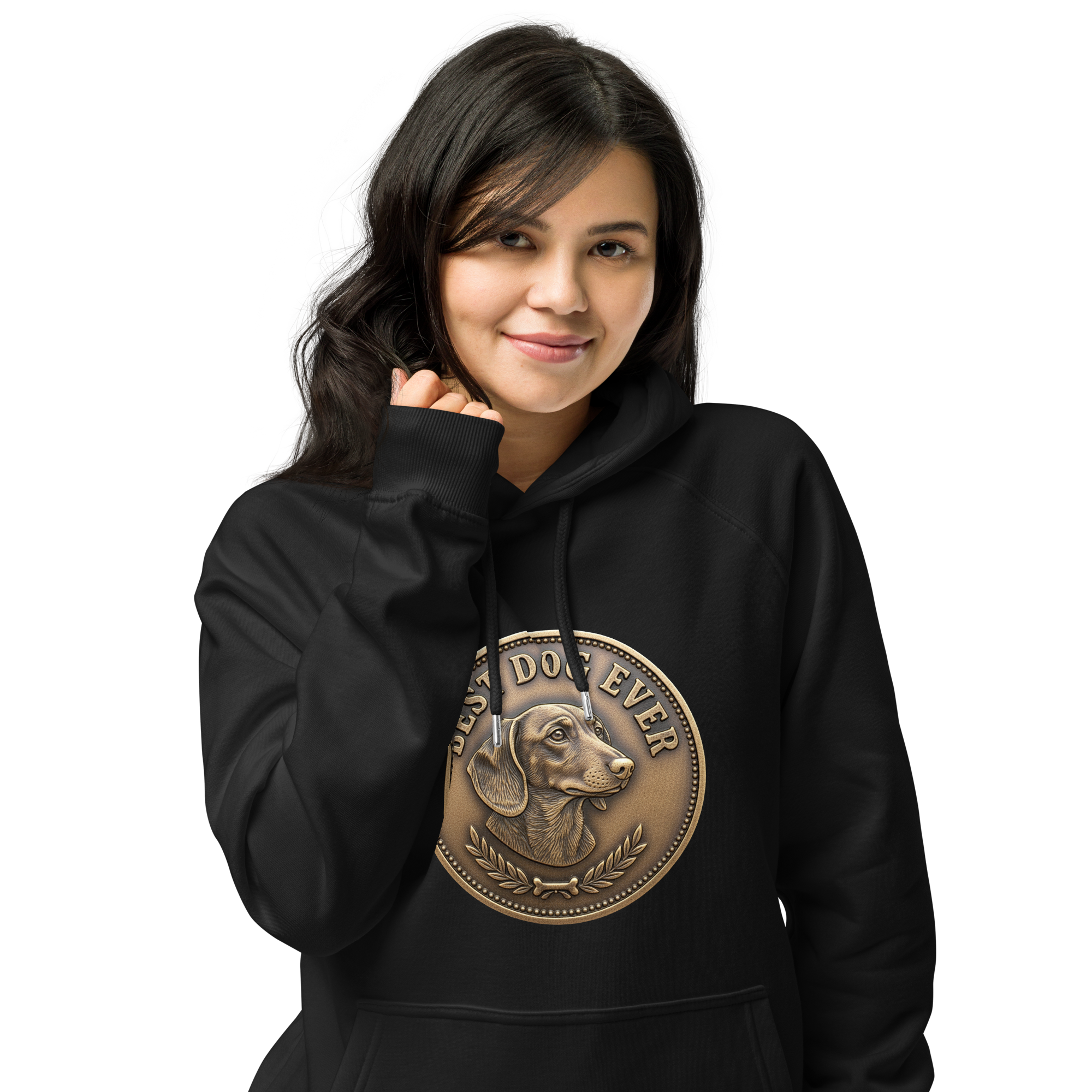 Best dog ever / Unisex eco raglan hoodie - Image 11