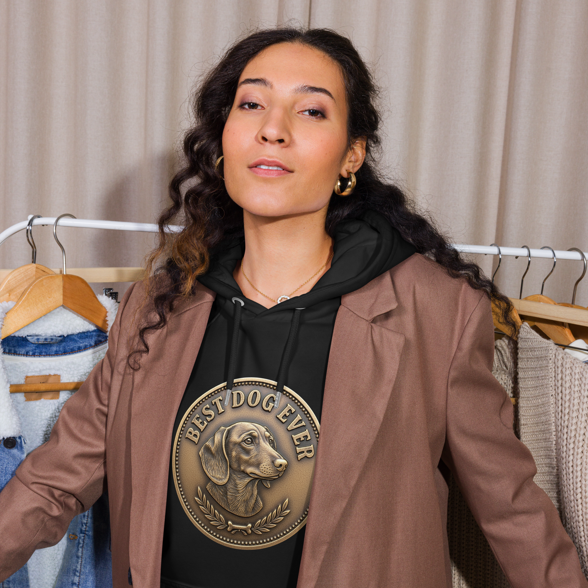 Best dog ever / Unisex eco raglan hoodie - Image 3