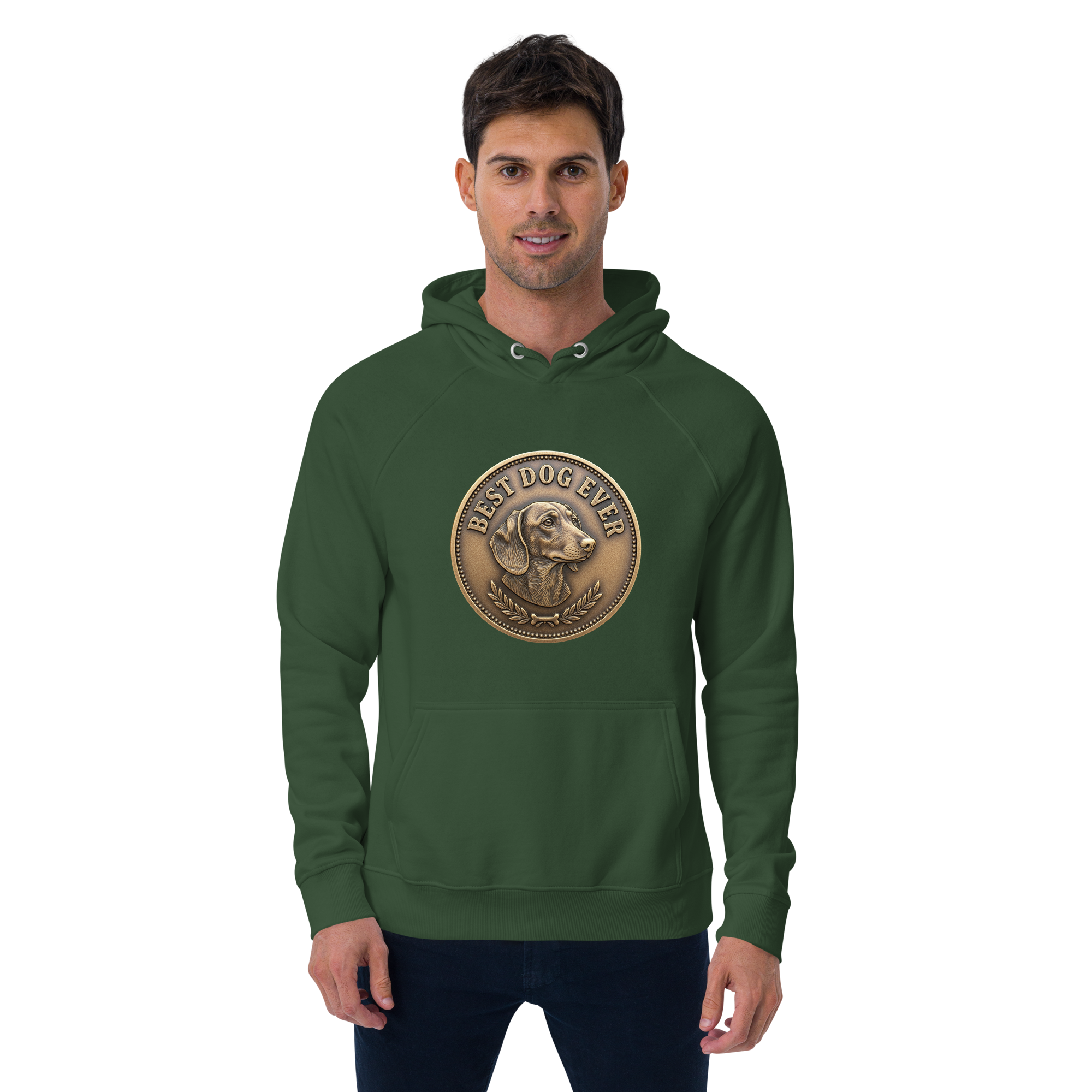 Best dog ever / Unisex eco raglan hoodie - Image 8