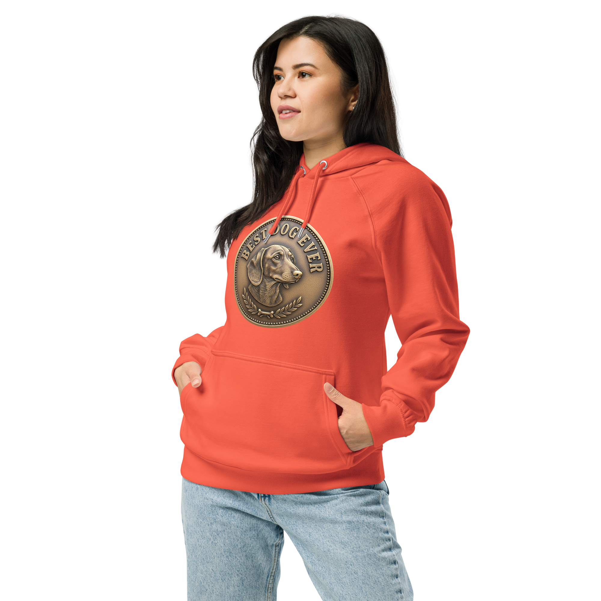 Best dog ever / Unisex eco raglan hoodie - Image 15