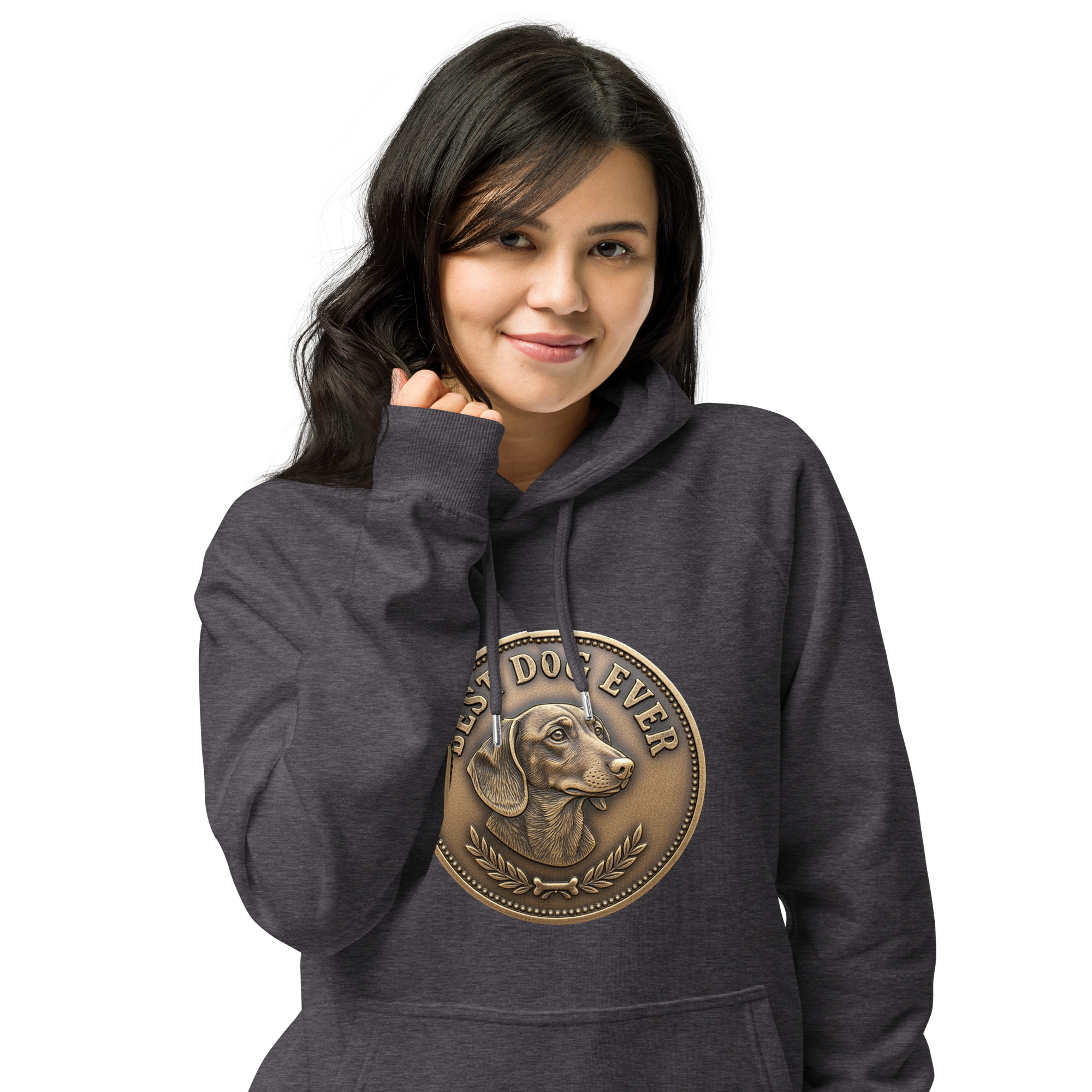 Best dog ever / Unisex eco raglan hoodie - Image 13