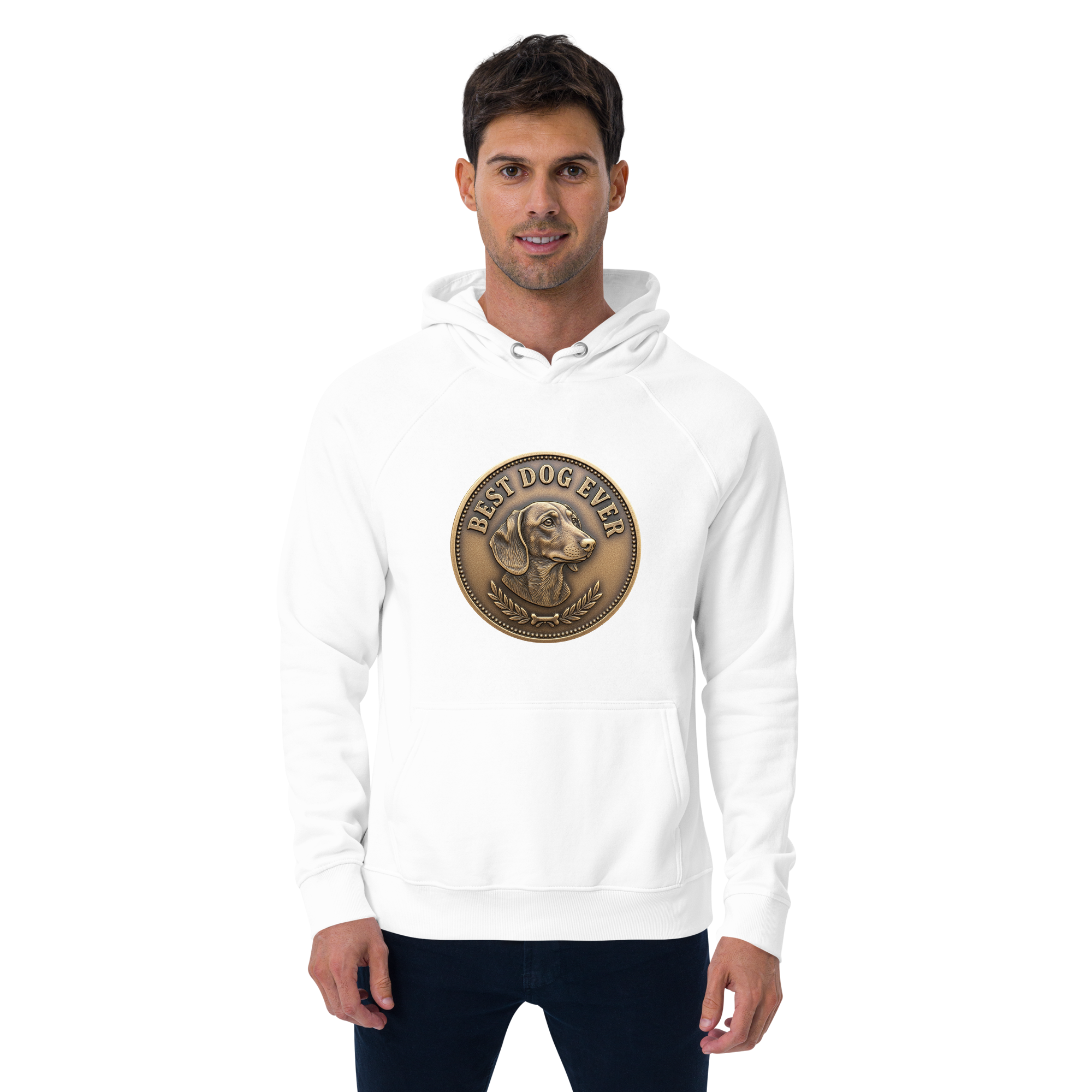 Best dog ever / Unisex eco raglan hoodie - Image 10